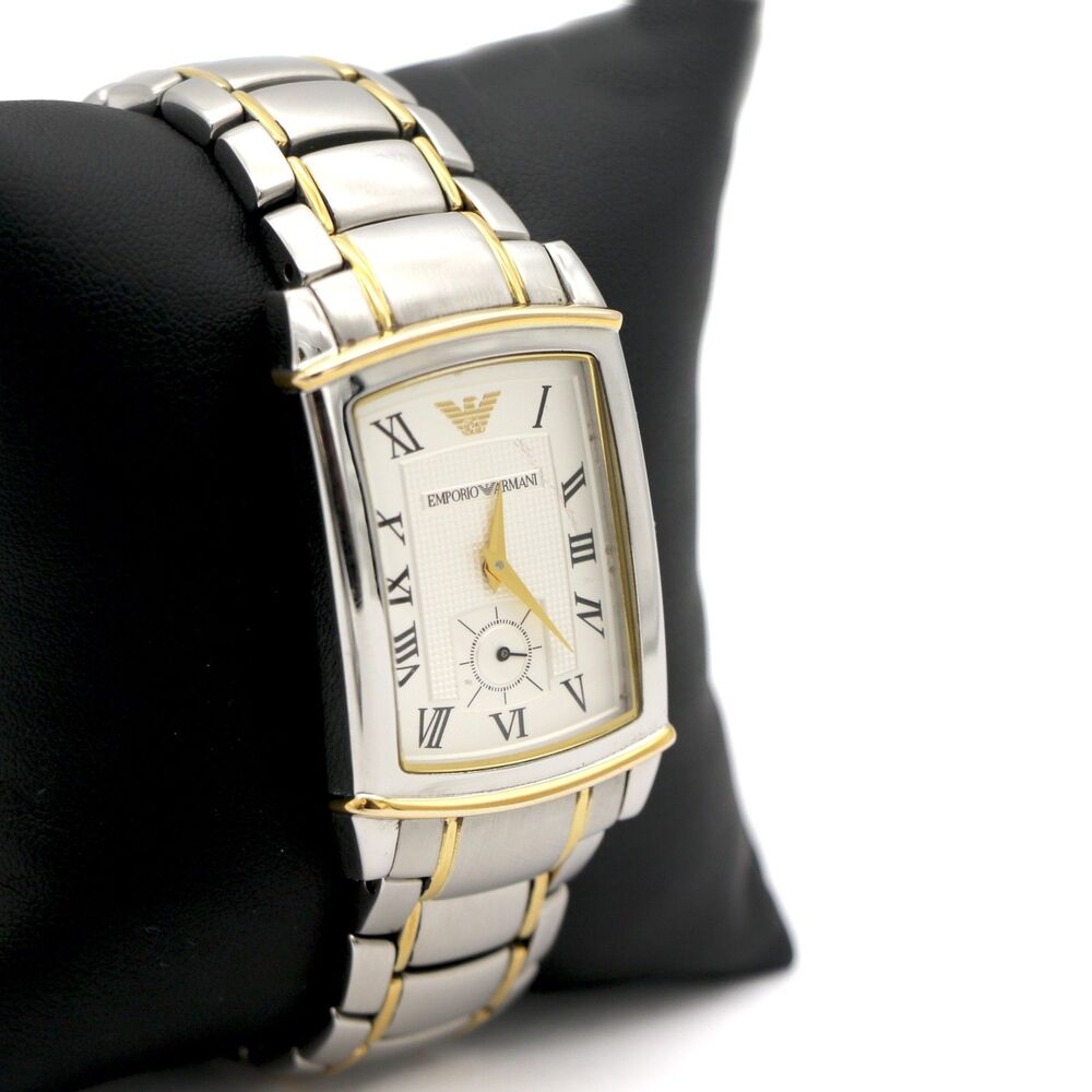 Emporio Armani Classic Rectangular Two-Tone Watch Model AR-0241